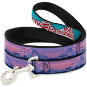 Dog Leash - WASHINGTON Mountain Range Turquoise/White/Red