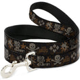 Load image into Gallery viewer, Dog Leash - Western NO GUTS NO GLORY Skull and Crossbones Browns/Gray
