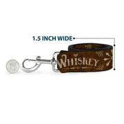 Dog Leash - Western WHISKEY Heart Repeat Browns/Tan