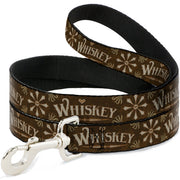 Dog Leash - Western WHISKEY Heart Repeat Browns/Tan