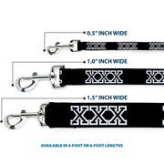 Buckle-Down Dog Leash - XXX Black/White