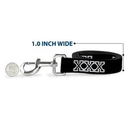 Buckle-Down Dog Leash - XXX Black/White