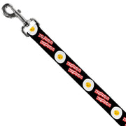 Dog Leash - Bacon & Eggs Black