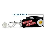 Dog Leash - Bacon & Eggs Black
