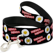 Dog Leash - Bacon & Eggs Black