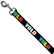 Dog Leash - YOLO Black/Multi Color