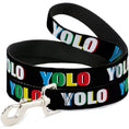 Load image into Gallery viewer, Dog Leash - YOLO Black/Multi Color
