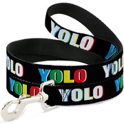 Dog Leash - YOLO Black/Multi Color