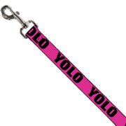 Dog Leash - YOLO Pink/Black