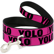 Dog Leash - YOLO Pink/Black