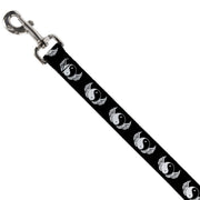 Dog Leash - Yin Yang w/Wings Black/White
