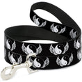 Load image into Gallery viewer, Dog Leash - Yin Yang w/Wings Black/White
