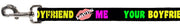 Dog Leash - YOUR BOYFRIEND LOVES ME w/Kiss Black/Neon