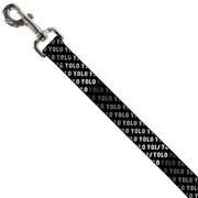 Dog Leash - YOLO Diagonal Black/Gray/White