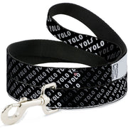 Dog Leash - YOLO Diagonal Black/Gray/White