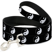Dog Leash - Yin Yang Symbol Black/White