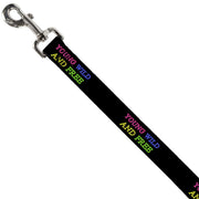 Dog Leash - YOUNG WILD AND FREE Outline Black/Multi Neon