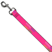 Dog Leash - YOUNG WILD AND FREE Pink/White/Blue/Yellow/Green