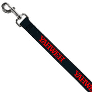 Dog Leash - YAHWEH Text Navy Blue/Red