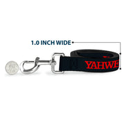 Dog Leash - YAHWEH Text Navy Blue/Red