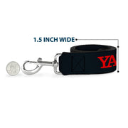 Dog Leash - YAHWEH Text Navy Blue/Red