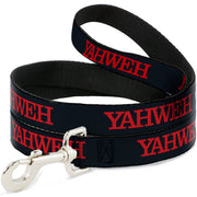 Dog Leash - YAHWEH Text Navy Blue/Red