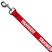 Dog Leash - YAHWEH Text Red/White
