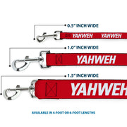 Dog Leash - YAHWEH Text Red/White