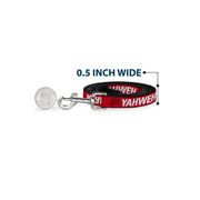 Dog Leash - YAHWEH Text Red/White