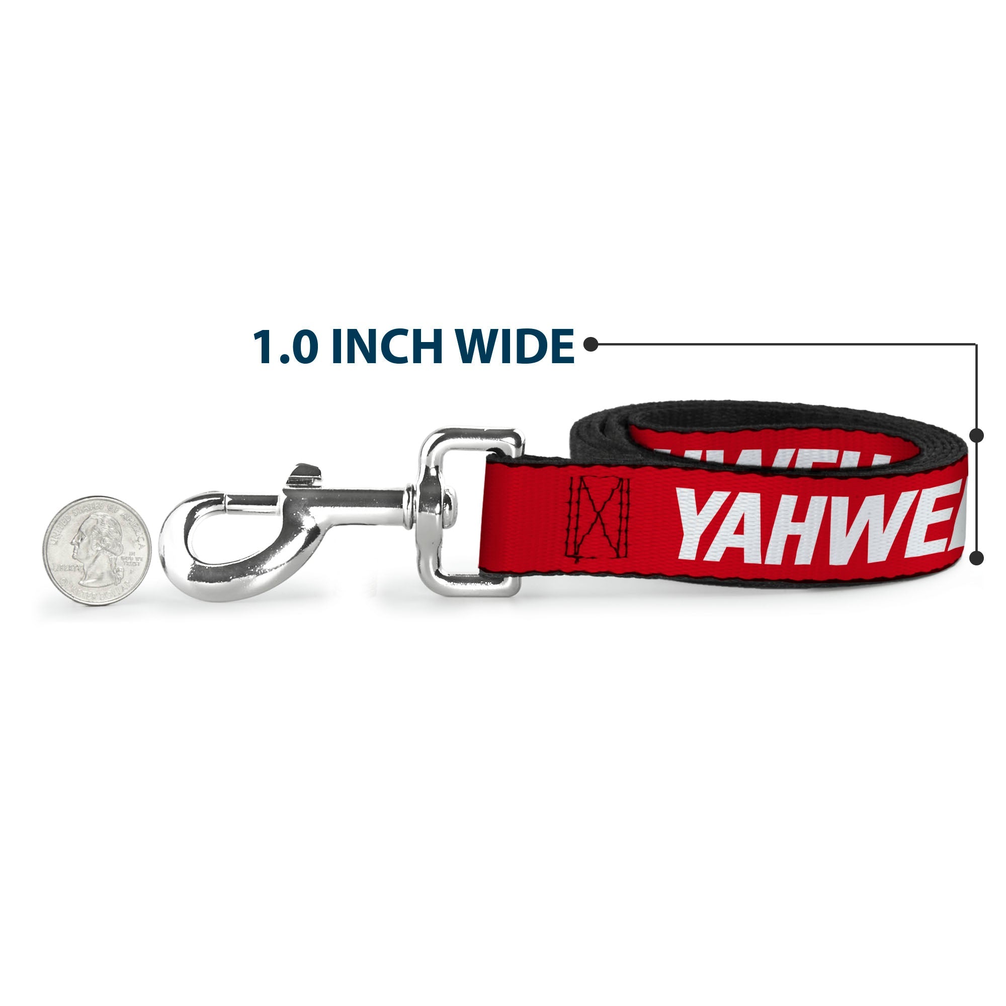 Dog Leash - YAHWEH Text Red/White