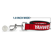 Dog Leash - YAHWEH Text Red/White