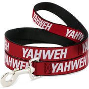 Dog Leash - YAHWEH Text Red/White