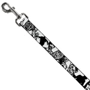 Dog Leash - Zombies White/Black