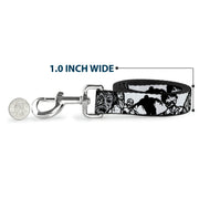 Dog Leash - Zombies White/Black