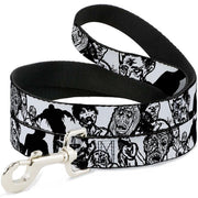Dog Leash - Zombies White/Black