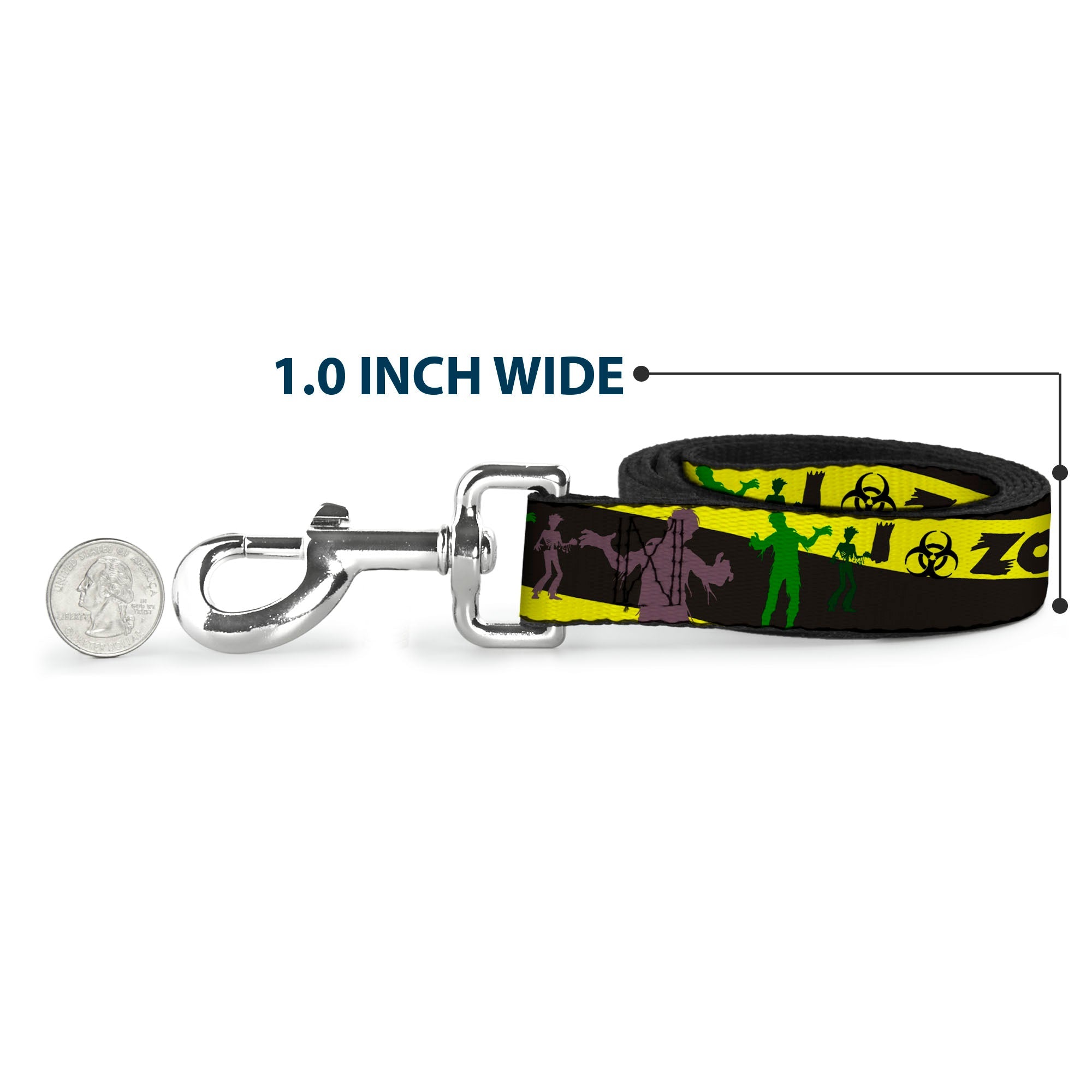 Dog Leash - Zombies Biohazard Black/Yellow/Green