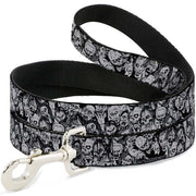 Dog Leash - Zombie Skulls Sketch