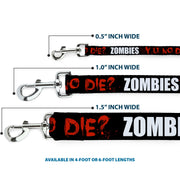 Dog Leash - Zombies Y U NO DIE Black/White/Red