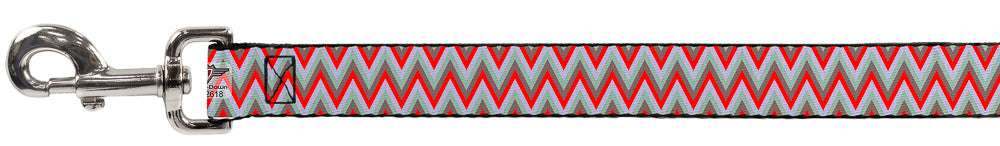 Dog Leash - Zig Zag White/Tan/Gray/Red