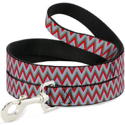 Dog Leash - Zig Zag White/Tan/Gray/Red