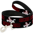 Load image into Gallery viewer, Buckle-Down Dog Leash - ZOMBIE KILLER Zombie Target Black/White/Red
