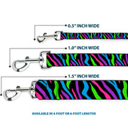 Dog Leash - Zebra Black/Blue/Green/Pink/Purple