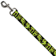 Dog Leash - Zombie Expressions Black/Green/Red