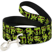 Dog Leash - Zombie Expressions Black/Green/Red