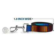 Dog Leash - Zarape6 Vertical Stripe Gold/Blues/Black/Red