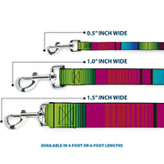 Dog Leash - Zarape7 Vertical Pinks/Blues/Greens/Black