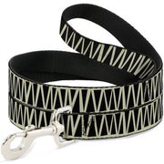 Dog Leash - Zig Zag Doodle Cream/Black