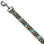 Dog Leash - Zig Zag Doodle Cream/Black/Blues