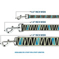 Load image into Gallery viewer, Dog Leash - Zig Zag Doodle Cream/Black/Blues
