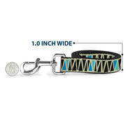 Dog Leash - Zig Zag Doodle Cream/Black/Blues